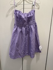 ASOS Lilac Cotton Strapless Mini Dress Size 8 Women