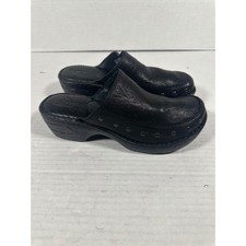 Born Black Leather Studded Mules Clogs Womens 9 EU 40.5 W51756 Slip On Shoes