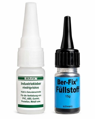 Ber-Fix Kunststoff Schweißen Schwarz Starter Industriekleber Füllstoff Set 2k Kl
