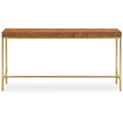 Uttermost 50082 Moran 60 inch Burl Veneer and Gold Console Table - Picture 1 of 4