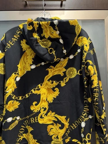 Men’s Versace Jeans Couture Baroque Print Hoodie Medium image 9