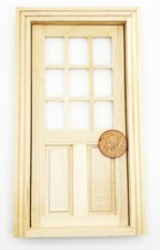 Tumdee 090 Puppenhaus Holz T&uuml;r 9 Felder Nat&uuml;rlich &Ouml;ffnung 1:12 DIY