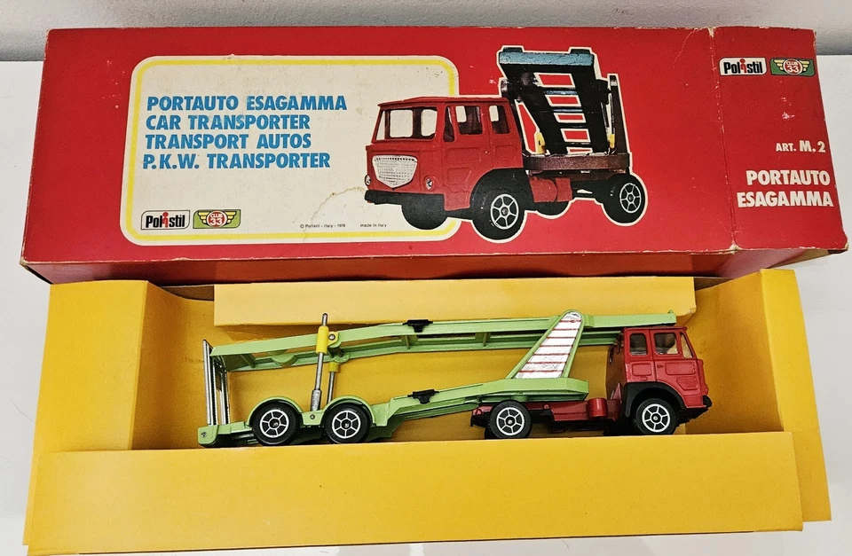 POLITOYS POLISTIL GIFTSET M2 PORTAUTO ESAGAMMA - 1/43 -  ORIGINAL MINT BOX - COL - Immagine 2 di 4