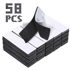 58 Sets 1x4 Inch Hook and Loop Fastener Strips w/ Adhesive Picture Hanging Tape