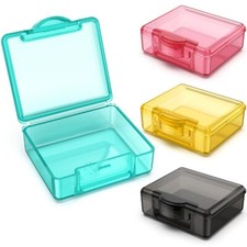 4 pcs Cute Travel Pill Organizer Case Mini Tiny Clear Plastic Storage Containers