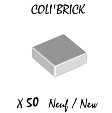 Lego 3070b - 50x Plaque Lisse Tile 1x1 - Blanc / White - 30039 35403 NEUF