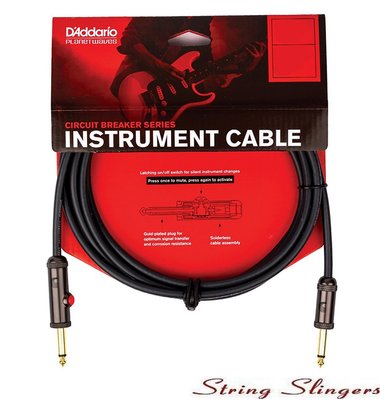 D'Addario PW-AGL-20 Leitungsschutzschalter verriegelt stumm Kabel/Kabel Str-Str 20 Fuß