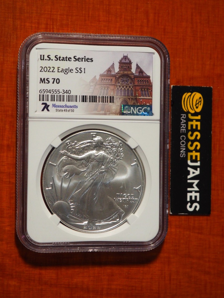 2022 AMERICAN SILVER EAGLE NGC MS70 U.S. STATE SERIES