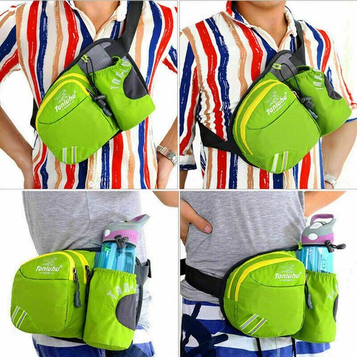 JOGGING BAUCHTASCHE DAMEN HERREN GÜRTELTASCHE HÜFT TASCHE MIT GETRÄNKEHALTER - Bild 2 von 10
