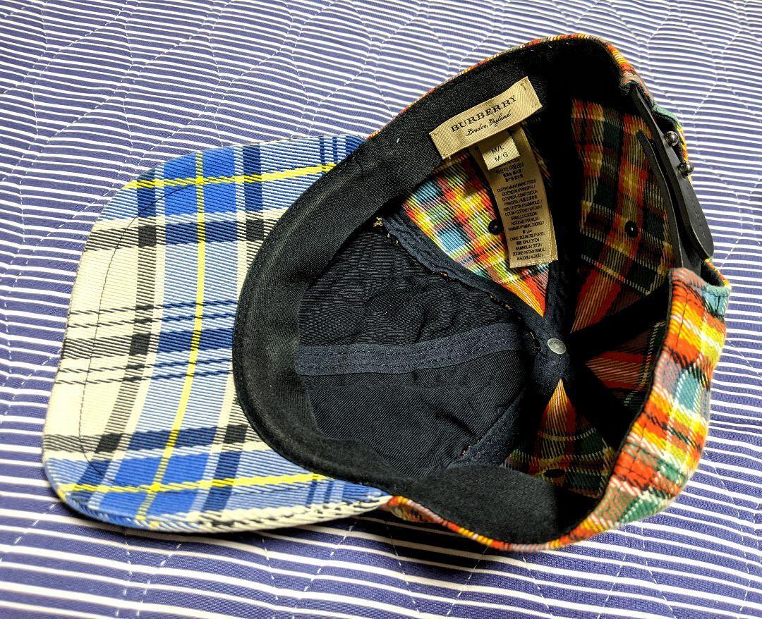 【BURBERRY】ベースボールキャップ/帽子/ノバチェック/マルチカラー/美品 BURBERRY】ベースボールキャップ/帽子/ノバチェック/マルチ