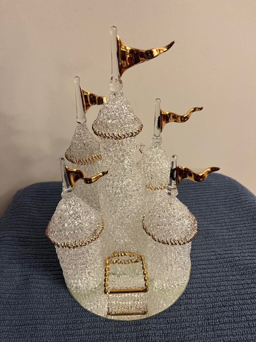 WALT DISNEY'S Cinderellaクリスタルガラス Disney Cinderella Blown Crystal Glass Castle Figurine Limited