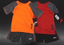 Toddler  Boys STX 28- 32 2pc Gray w/ Red or Orange Shorts Sets Sizes 2T - 4