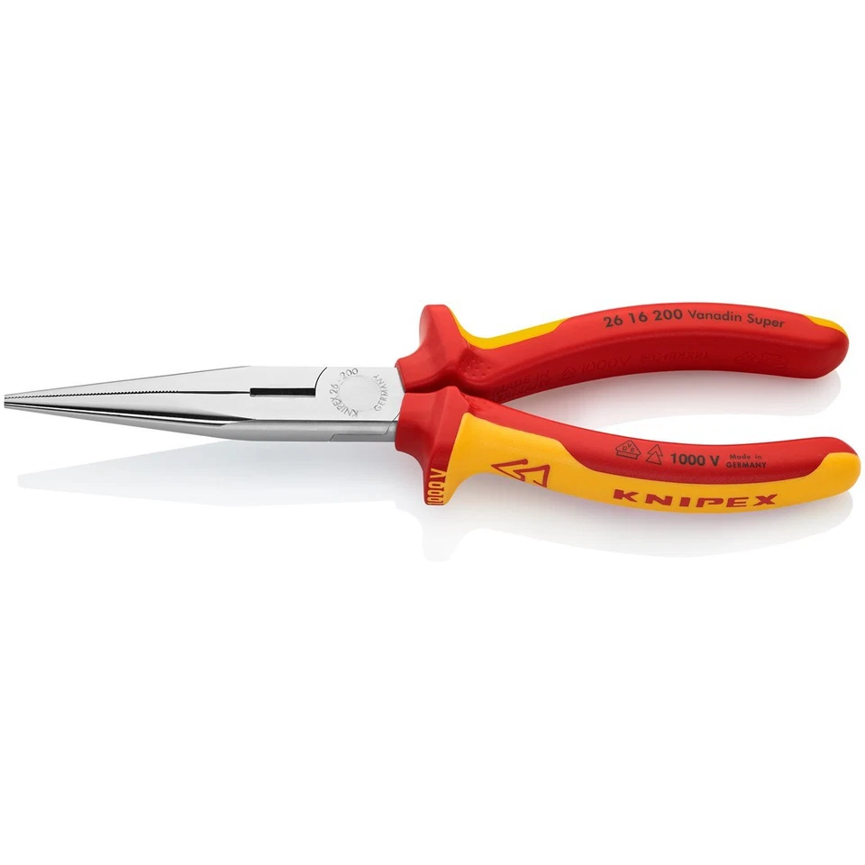 Knipex 26 16 200 Flachrundzange mit Schneide 2616200