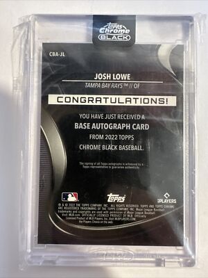 2022 Topps Chrome Black Autographs #CBAJL Josh Lowe Rookie Auto