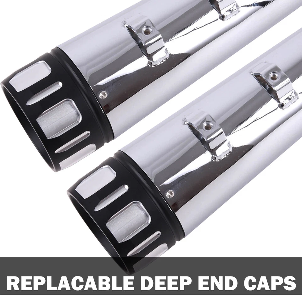 DNA 4" Slip On Mufflers For Harley 95-16 Touring Road Street Glide Exhaust Pipes - Image 4 of 4