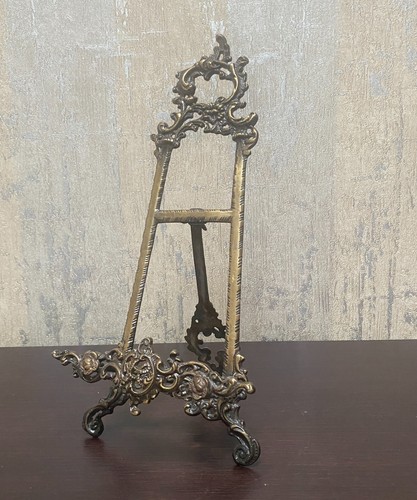 Victorian Style Ornate Cast Brass Display Easel 14.5" - Picture 2 of 8