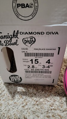 DV8 Diamond Diva 1st Quality Bowling Ball | 15 Pounds | 3-4
