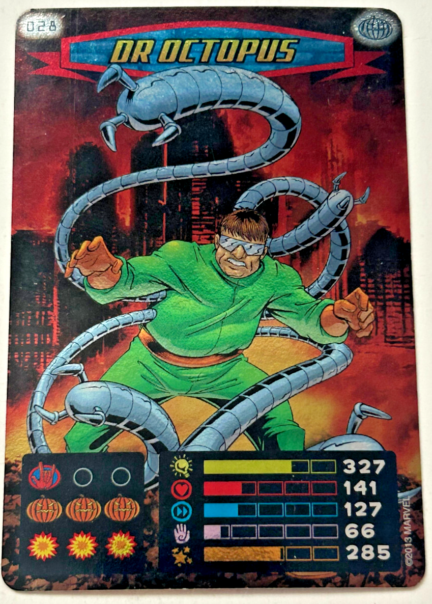 スパイダーマンなどのアメコミ系のカードセット Marvel Spider-Man Heroes & Villains #28 Dr Octopus Foil Trading
