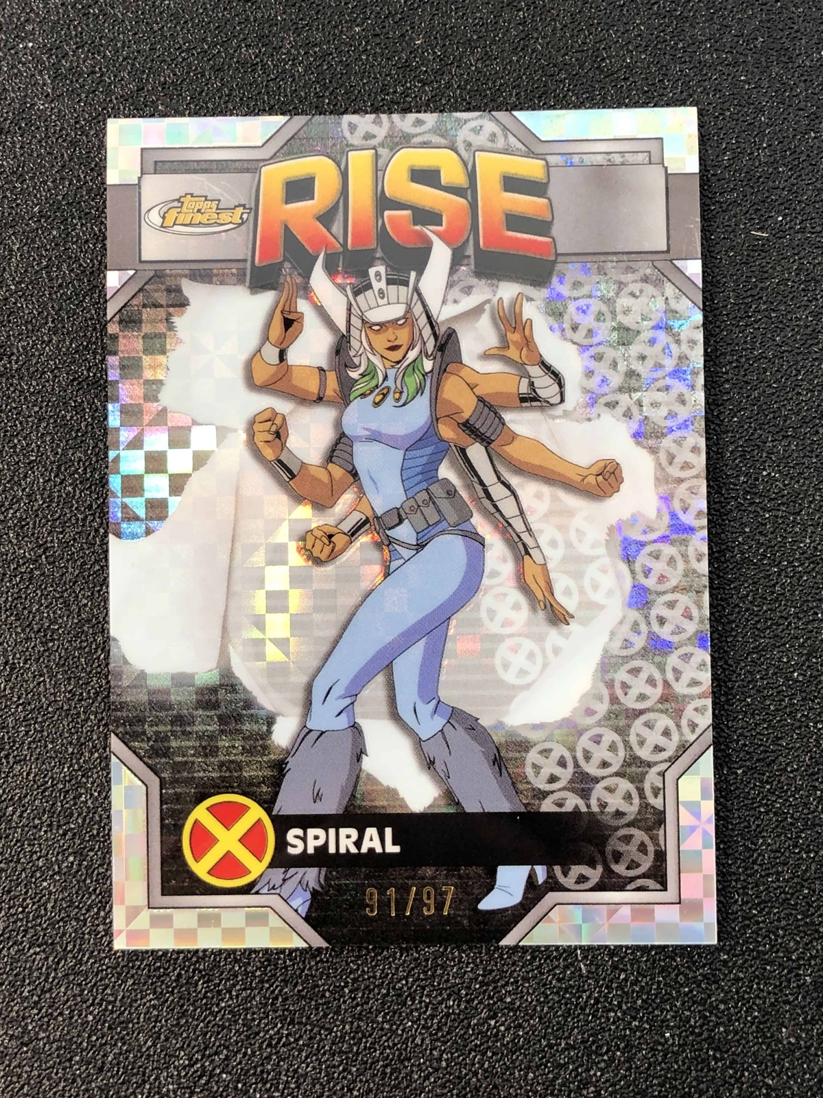 2025 Topps Finest Marvel X-Men '97 Spiral #62 91/97 X-Fractor Rise
