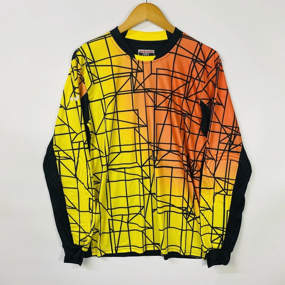 Camiseta de portero Vizari para hombre talla adulto pequeña amarilla naranja camiseta de fútbol Foto 2 de 4