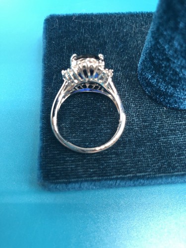Vintage Avon 125th Anniversary Sapphire Princess Di Ring 925 Silver CZ Size 9 - Picture 3 of 14