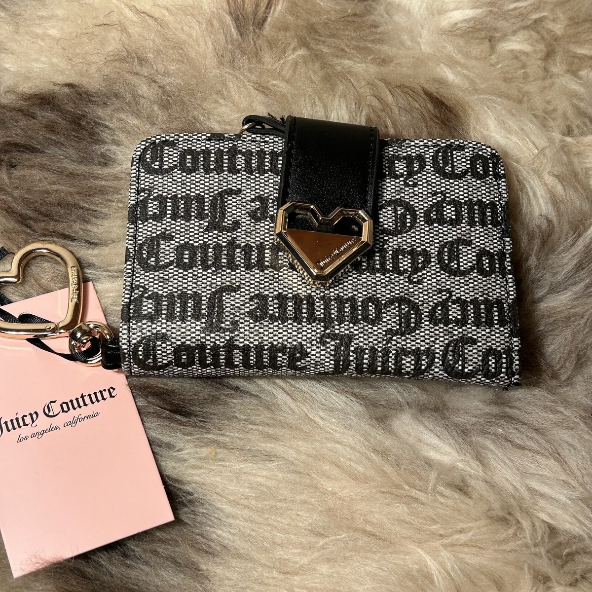 NWT Juicy Couture Modern Chic Tab Card Wallet - Black Beige | eBay