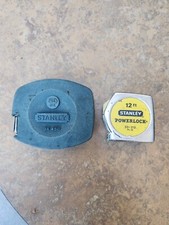 LOT OF 2 VINTAGE STANLEY 50 ft 50' TAPE MEASURE Model 34-450 AND 12ft Power Lock