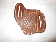 Pancake knife sheath, angled for left side, for pocket knife, handmade, new