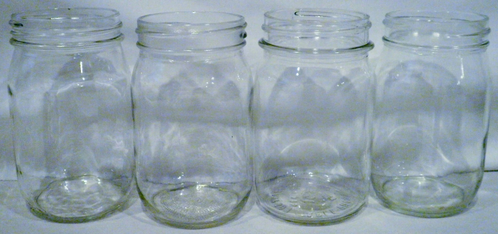 Four 16oz Glass Jars CLEAR
