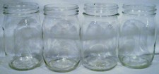 Four 16oz Glass Jars CLEAR