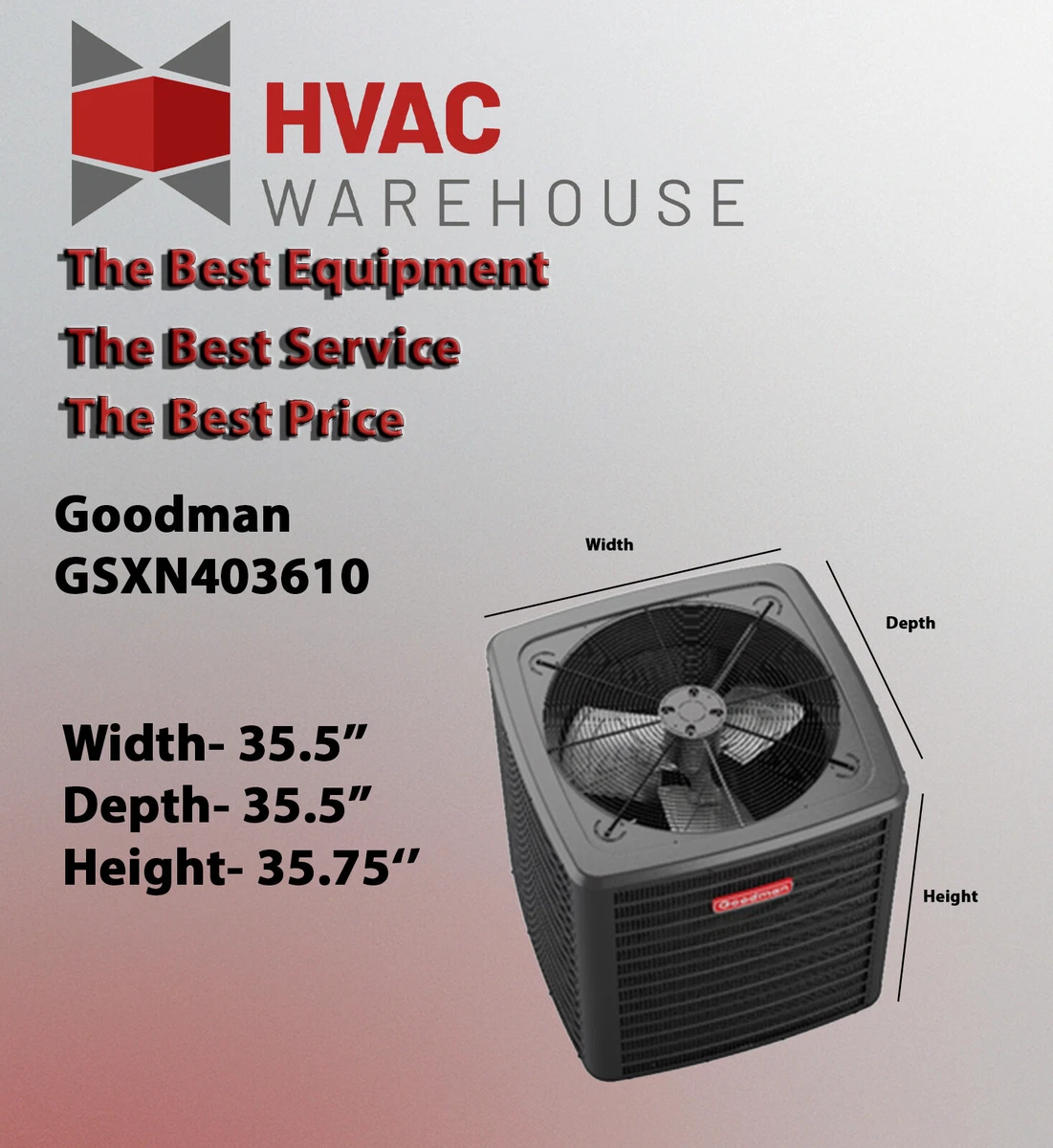 3 Ton 14.5 SEER2 Goodman AC Split System GSXN403610 (Not a Heat Pump) | eBay