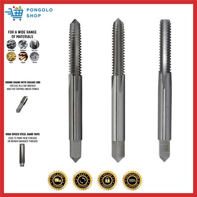 m6 x 1 High Speed Steel 4 Flute Hand Tap Set, DWT Series,Uncoated Bright