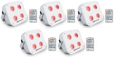  5 Rockville MINI RF4 V2 White DJ/Party Wash Lights RF Remote APP Wireless DMX