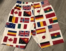 Vintage Spumoni International Flags Shorts - Kids L 12-14