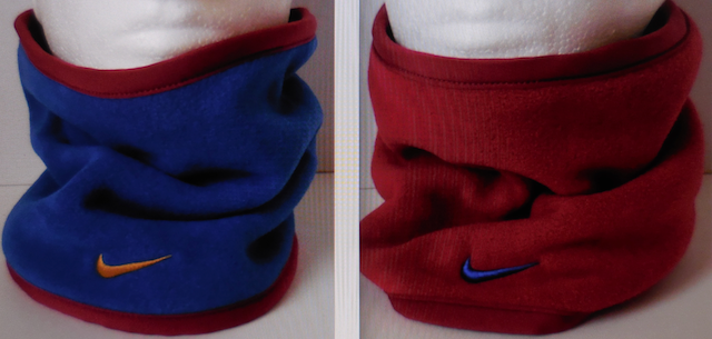 Nike Reversible Youth Fleece Neck Warmer - Gym Blue Red Crush Metallic Gold-image