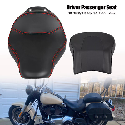 Red Stitching Driver Passenger Pillion Seat For Harley Fat Boy EFI