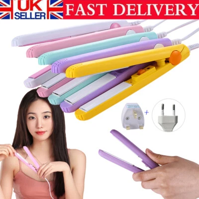 TZUTOGETHER 2-in-1 Ceramic Mini Hair Curler Portable Straightener Tourmaline Iron Heating UK