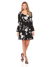 Karen Kane Women's Flare Sleeve Taylor Dress, Floral, XS