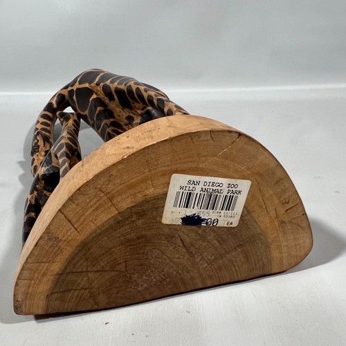 Vtg Wood Mother Child Giraffe Hand Carved Sculpture Zoo OOAK Kenya Africa n - Picture 10 of 11