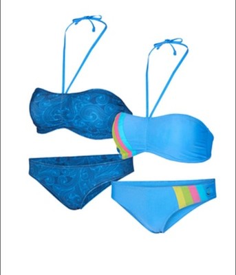 Maui and Sons Bikini M Wendebikini Blau Streifen Muster neu Bademode Badeanzug
