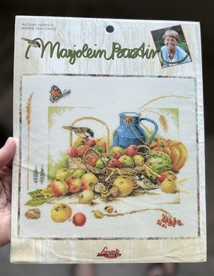 RARE Lanarte Marjolein Bastin AUTUMN HARVEST Cross Stitch Kit Evenweave #115615