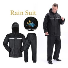 2 Piece Adults Unisex Waterproof Rain Suit Set Jacket Trousers Lightweight 3XL