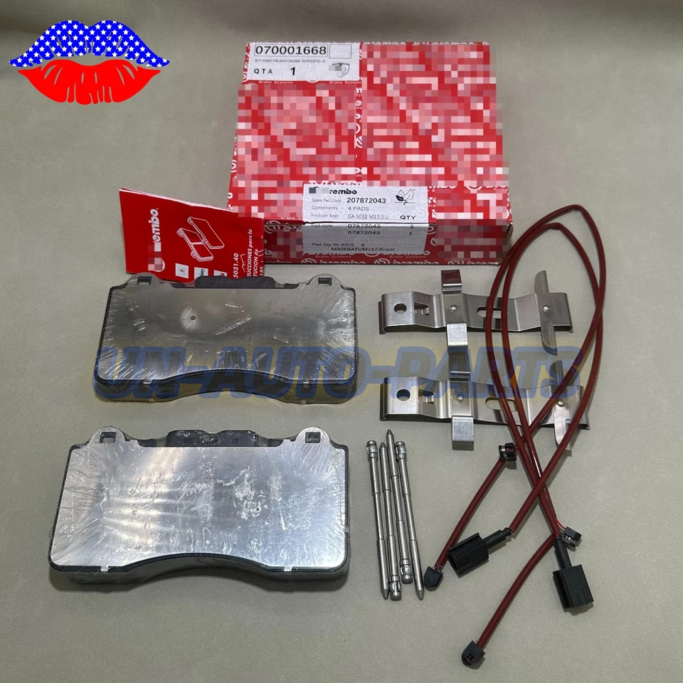 Kit de pastillas de freno delanteras con sensor para Ferrari 458 Italia y 458 Spider OEM 70001668 Foto 4 de 4