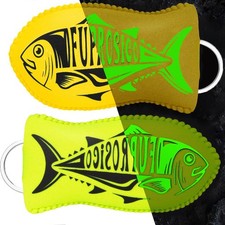 Glow in the Dark Boat Key Float, Floating Keychain Glow 2pcs: Yellow and Green 