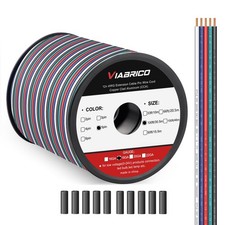 100ft RGBW LED Extension Cable 18 Gauge 5Pin 12V DC Electrical Wire 5 Colors ...