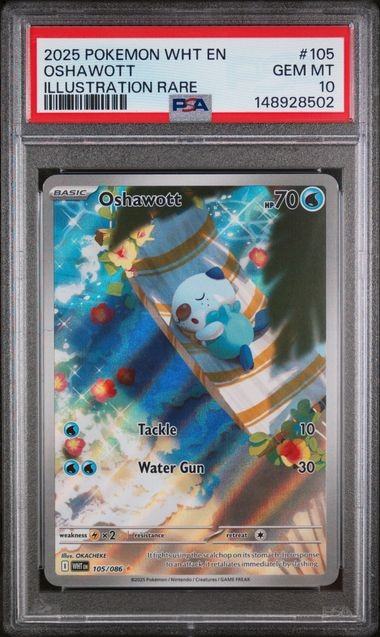 OSHAWOTT White Flare Illustration Rare #105 PSA 10 Pokemon