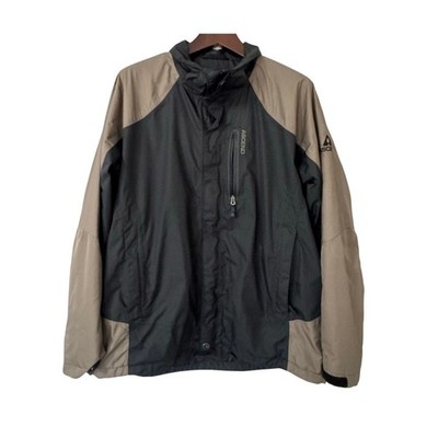 Ascend Mens Black and Brown Full Zip Jacket Missing Hood Size XL
