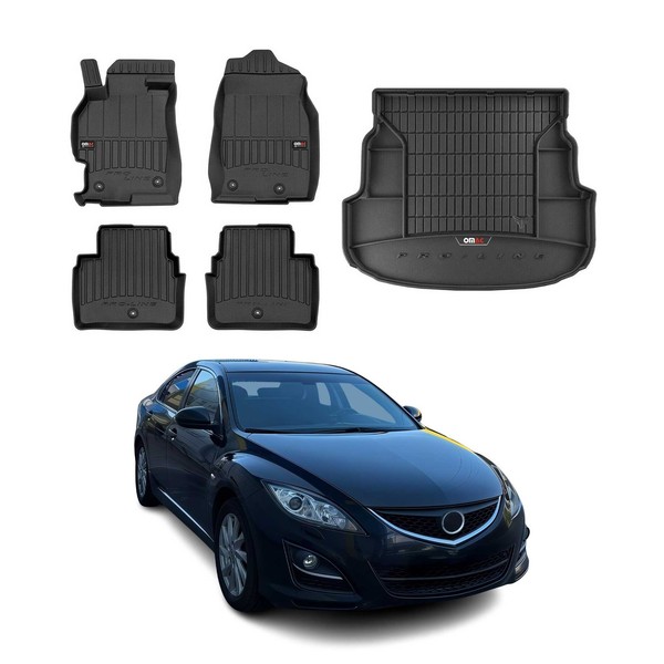 Omac FußMatten & Kofferraumwanne Set FüR Mazda 6 Gh Kombi 2007-2012 Gummi 5X-image