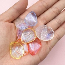 For Jewelry Making Beads 19 23mm Acrylic Beads 20pcs Flower Petal Transparent