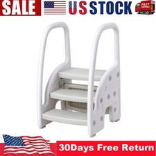 3 Step Stool Kids Standing Tower with Handles Sides 3 Step Stool for Bathroom
